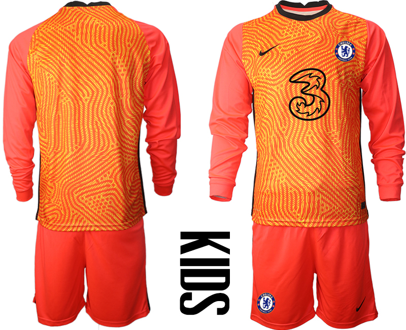 2021 Chelsea red goalkeeper long sleeve Youth soccer jerseys